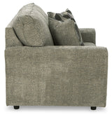 Side detail of Cascilla Pewter loveseat upholstery