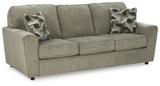 Side view of Cascilla Pewter Chenille Sofa