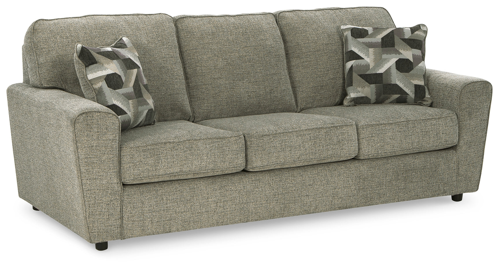 Angled view of Cascilla Pewter Sofa and Loveseat set