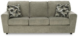 Detail of Cascilla Pewter Chenille Sofa upholstery