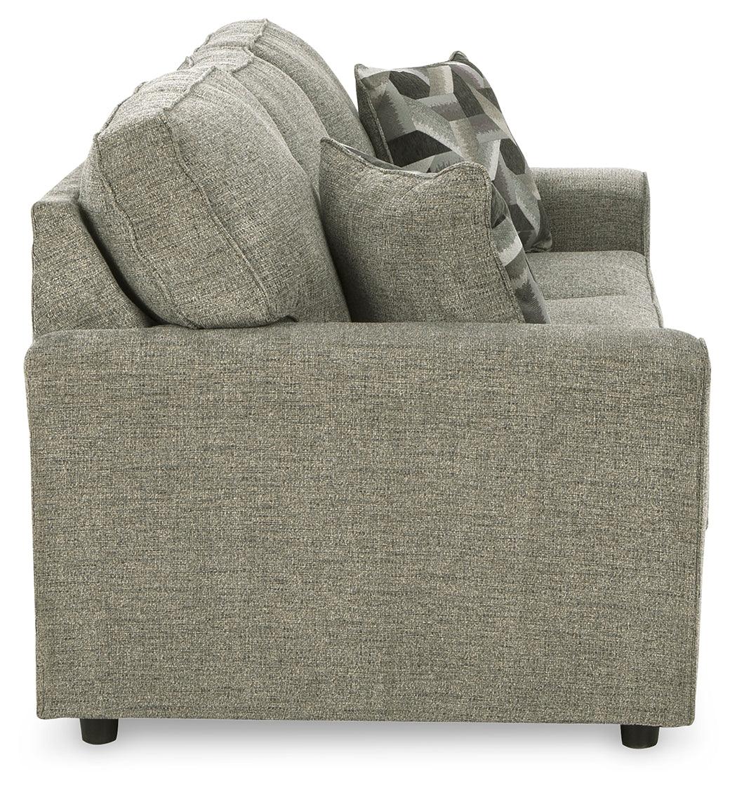 Angle view of Cascilla Pewter Chenille Sofa