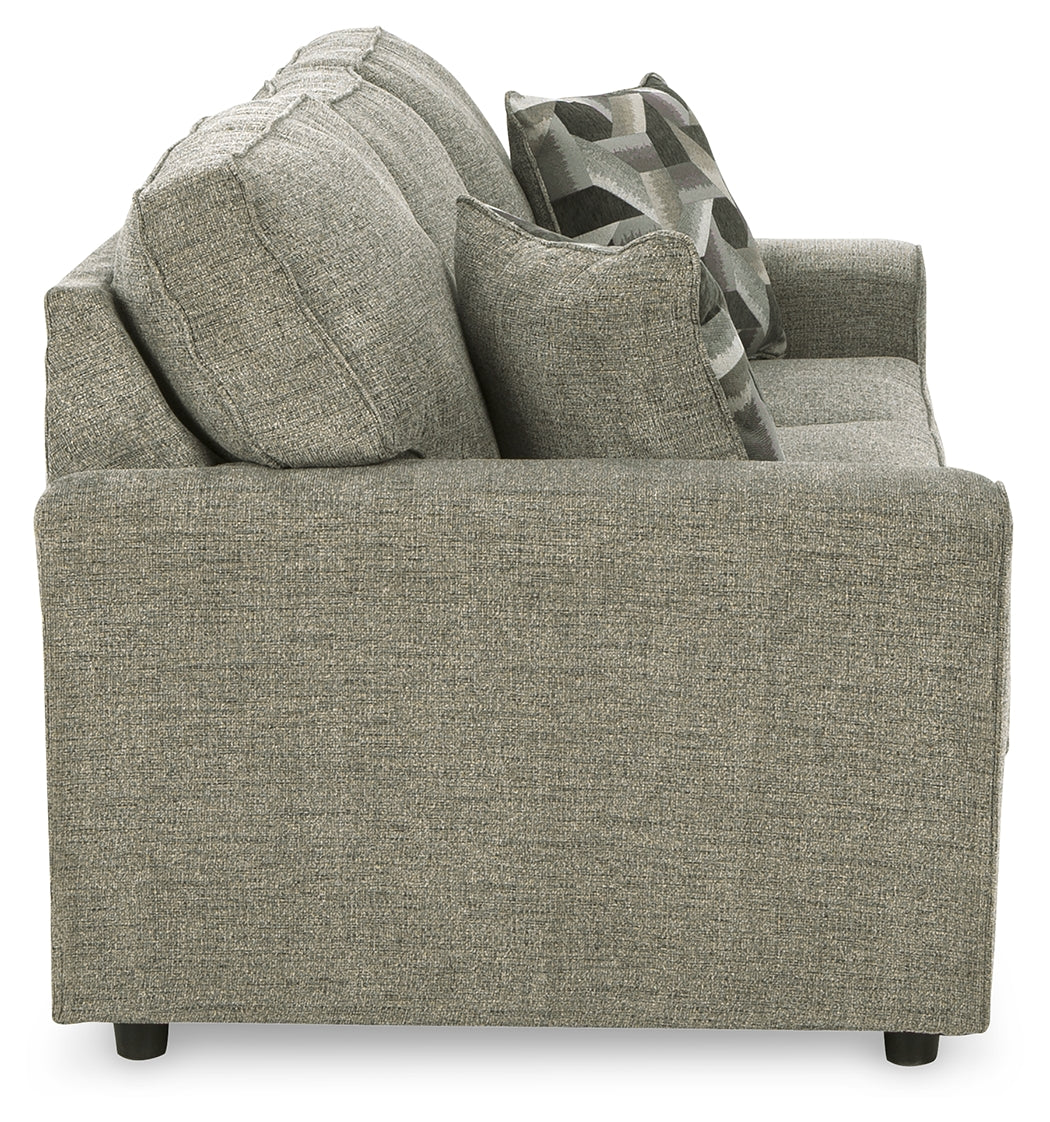 Side perspective of Cascilla Pewter Loveseat