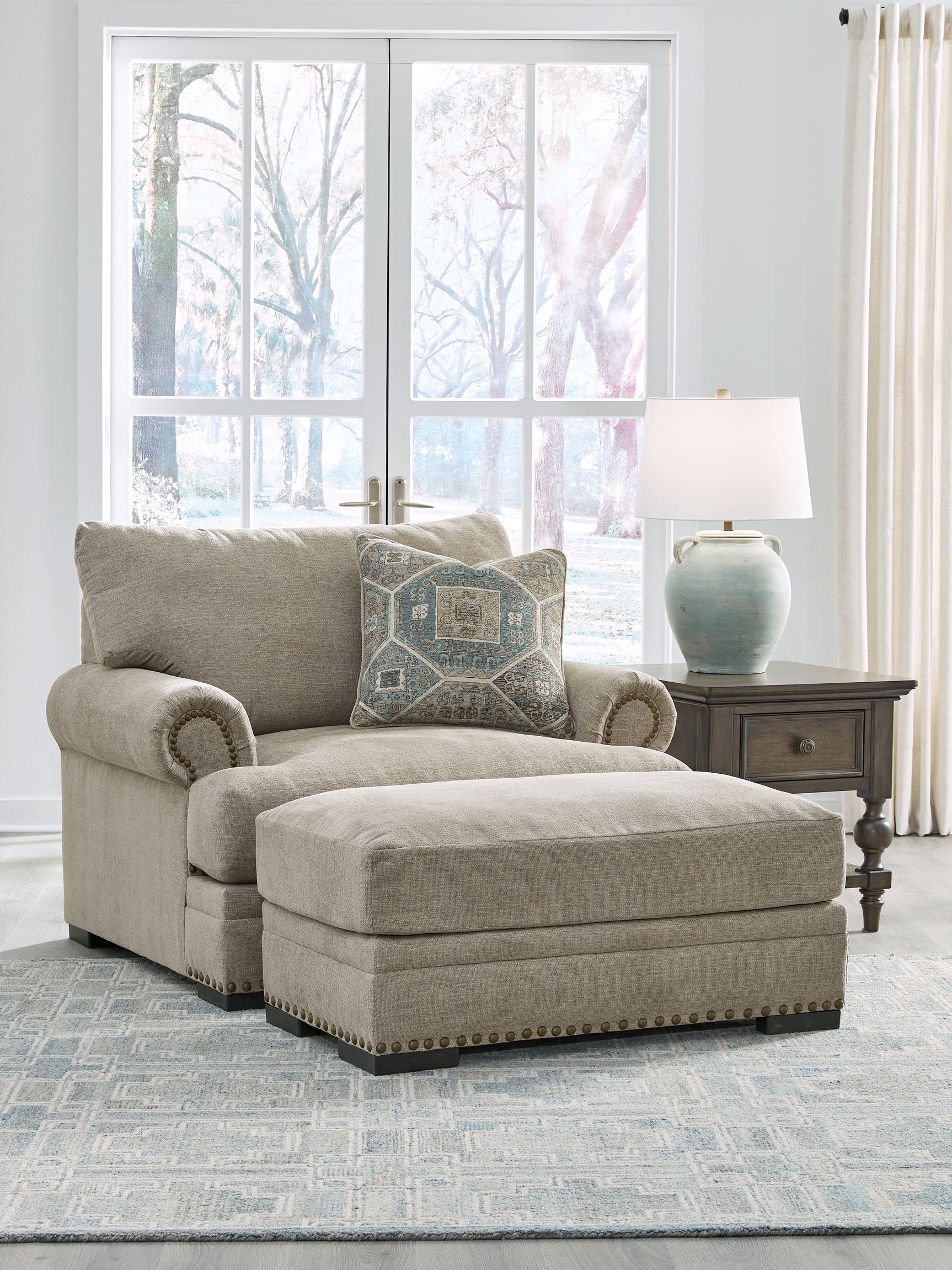 Galemore Quarry Chair and Ottoman