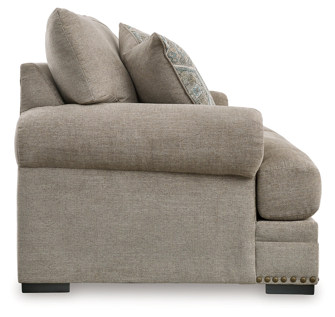 Side view highlighting loveseat cushioning