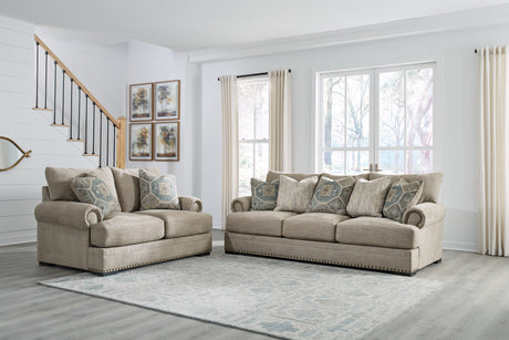 Side view of Galemore Quarry Sofa and Loveseat set