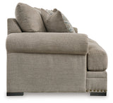 Side angle of chair with padded arms