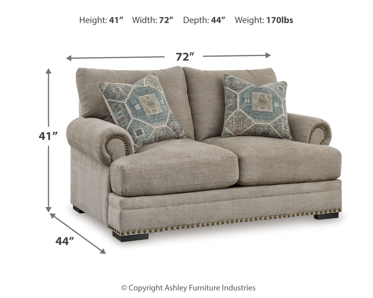 Top view of ottoman cushion surface