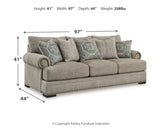 Galemore Quarry living room furniture set in neutral Quarry upholstery
