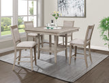 Side angle of Fulton Gray Marble Top Counter Height Dining Set