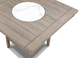 Top-down view of Fulton Gray Marble Top Counter Height Set table