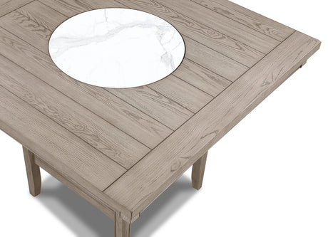 Top-down view of Fulton Gray Marble Top Counter Height Set table