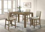 Side view of Cockrell Light Brown Rectangular Counter Height Dining Table