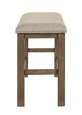 Side view of Cockrell Light Brown Dining Bench