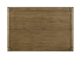 Detail view of wood grain finish on Cockrell Dining Table