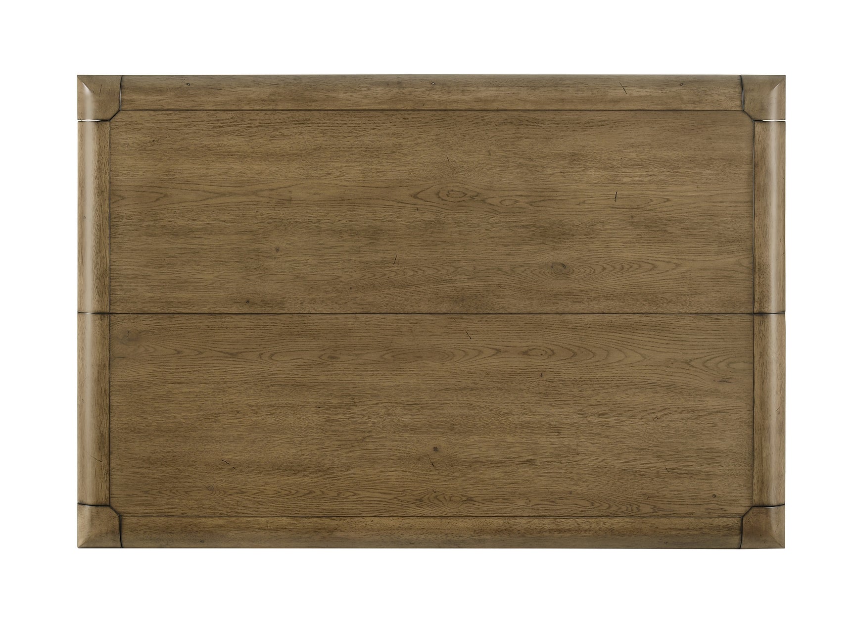 Detail view of wood grain finish on Cockrell Dining Table