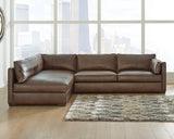 Kiessel Chocolate Leather 2-Piece Sectional - Ella Furniture