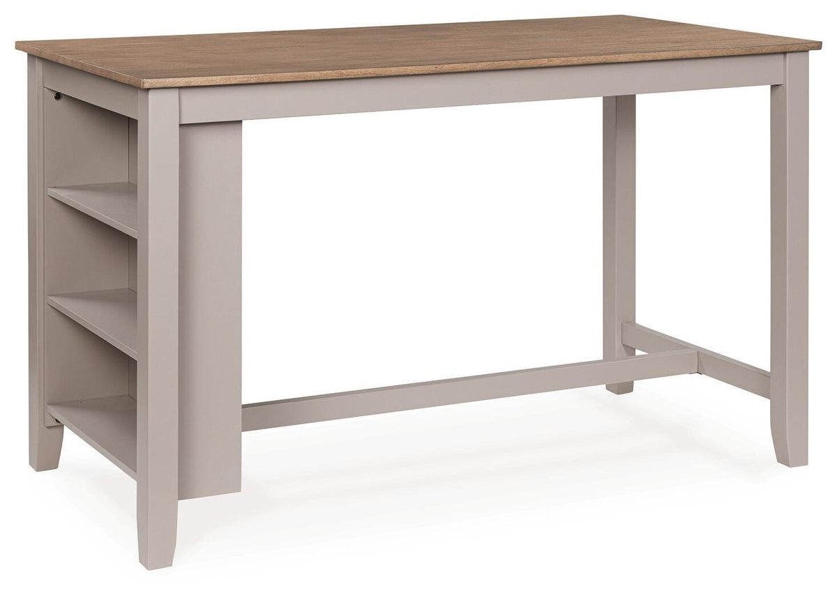Harperfeld Natural/Gray Counter Height Dining Table — angled view