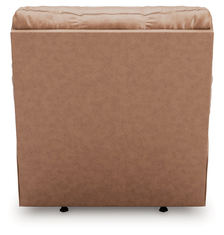WillowBend Caramel Faux Leather Recliner chair back view