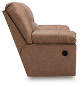 WillowBend Caramel Faux Leather Recliner chair angled front view