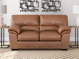 WillowBend Caramel Faux Leather Loveseat