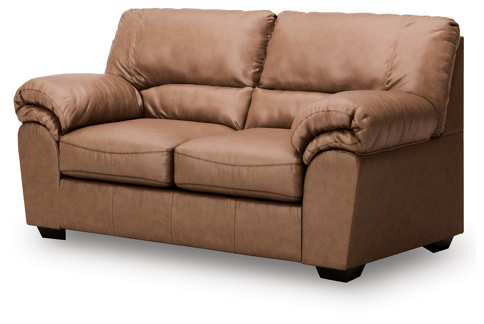 WillowBend Caramel Faux Leather Loveseat