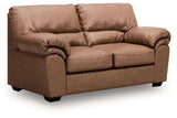 WillowBend Caramel Faux Leather Loveseat