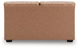 WillowBend Caramel Faux Leather Loveseat