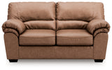 WillowBend Caramel Faux Leather Loveseat