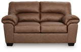 WillowBend Caramel Sofa and Loveseat detail view