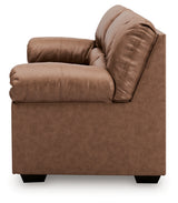 WillowBend Caramel Faux Leather Loveseat