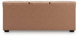 WillowBend Caramel Faux Leather Sofa back detail view