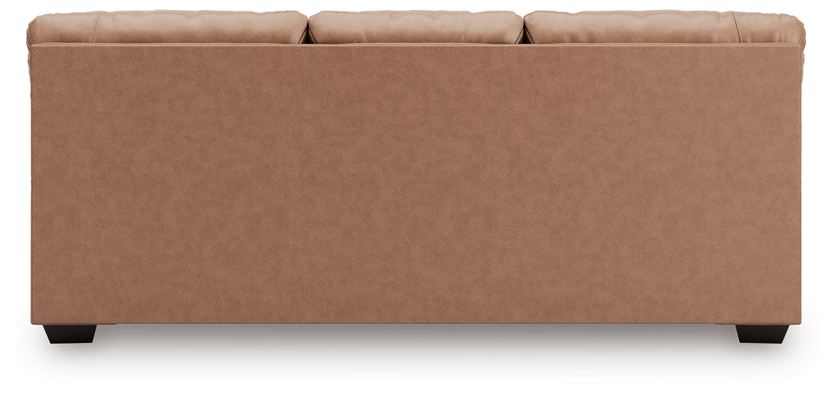 WillowBend Caramel Faux Leather Sofa back detail view