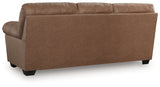 WillowBend Caramel Sofa and Loveseat set side back view