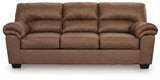 WillowBend Caramel Sofa and Loveseat detail close-up