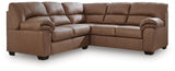 WillowBend Caramel Faux Leather 2-Piece Sectional sofa side view