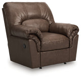 WillowBend Umber Faux Leather Recliner chair side view