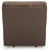 WillowBend Umber Faux Leather Recliner chair back view