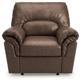 WillowBend Umber Faux Leather Recliner chair head-on view