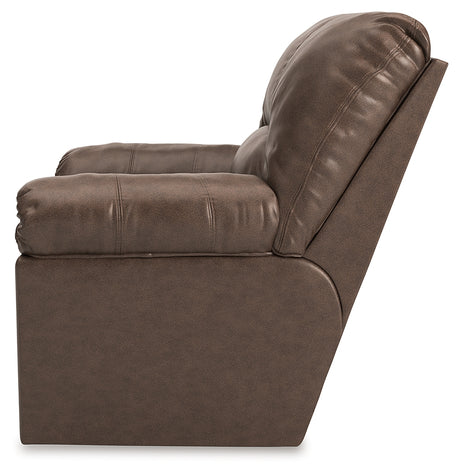 WillowBend Umber Faux Leather Recliner chair main side view