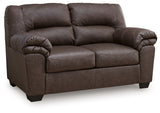 WillowBend Umber Sofa and Loveseat angled front view