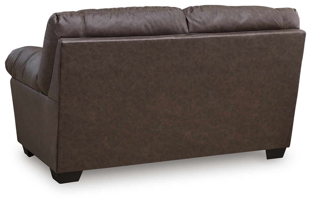 WillowBend Umber Sofa and Loveseat back side view