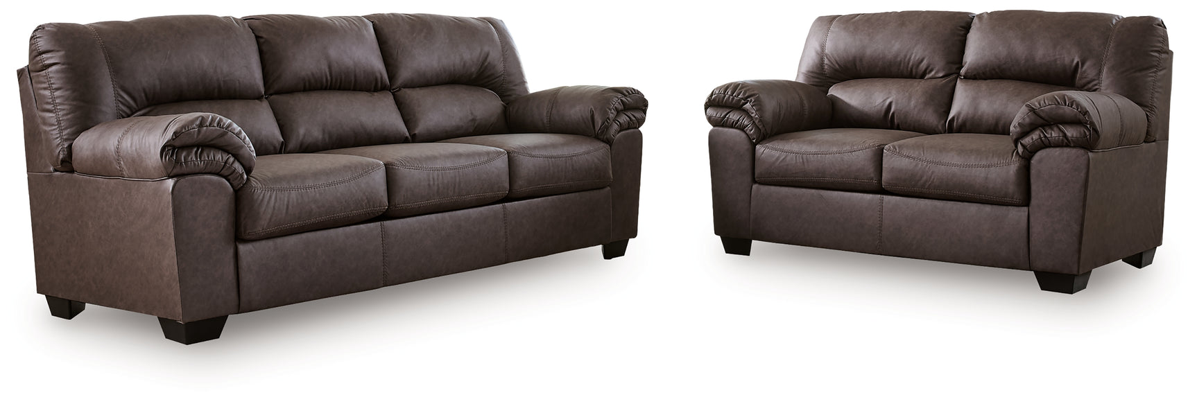 WillowBend Umber Sofa and Loveseat side view