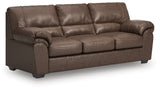 WillowBend Umber Faux Leather Sofa stitching detail