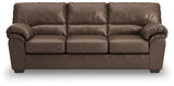 WillowBend Umber Faux Leather Sofa side view