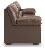 WillowBend Umber Faux Leather Sofa front main view