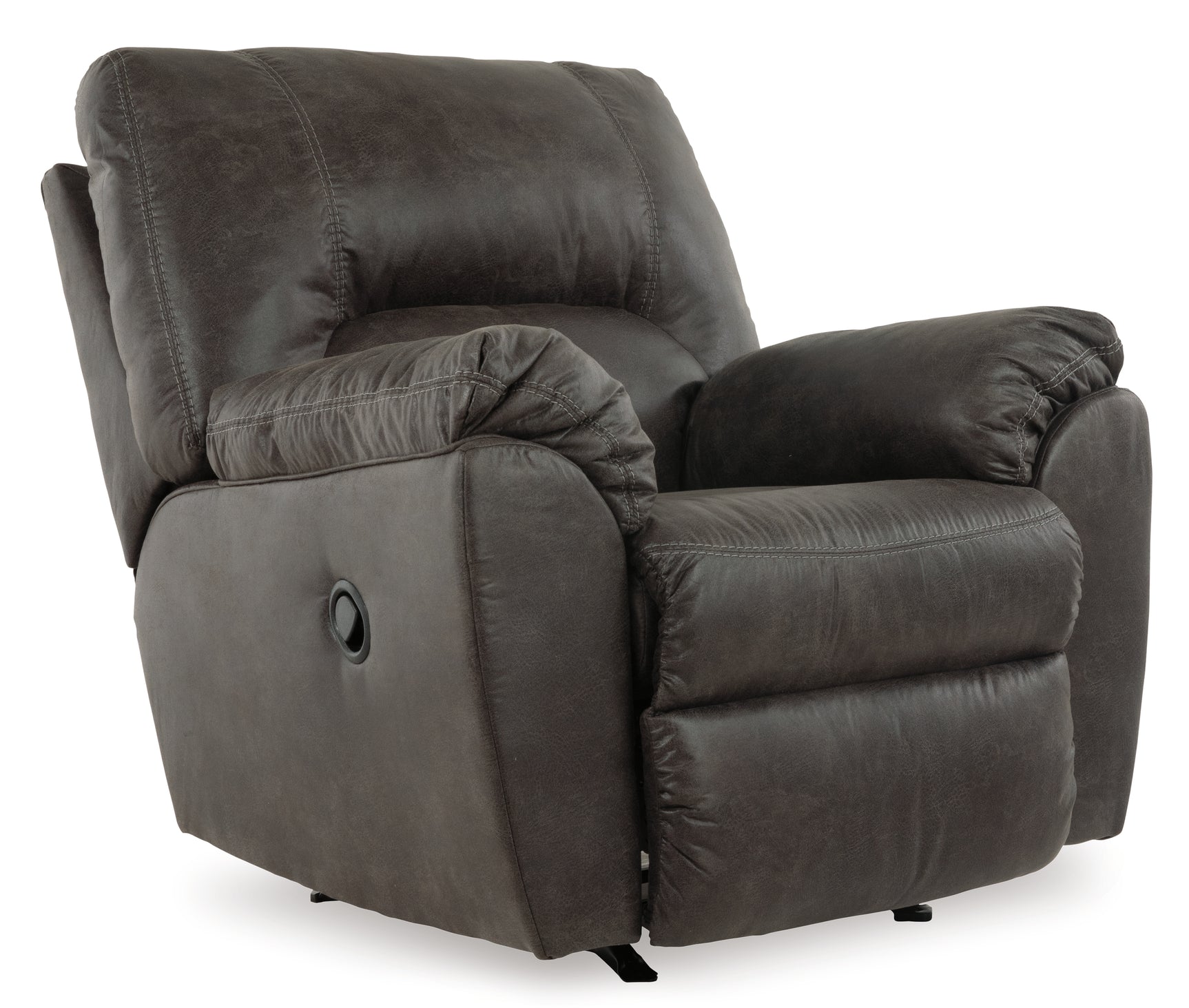 Room view showing Tambo Pewter 2-Piece Sectional Sofa with Recliner setup