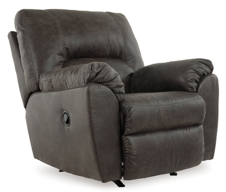 Room view showing Tambo Pewter 2-Piece Sectional Sofa with Recliner setup