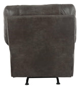 Back side view of Tambo Pewter Faux Leather Recliner