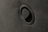 Reclined position close-up of Tambo Pewter Faux Leather Recliner