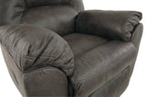 Detailed upholstery close-up of Tambo Pewter Faux Leather Recliner